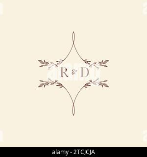 RD wedding initial logo letters in high quality professional design that will print well across any print media Stock Vector