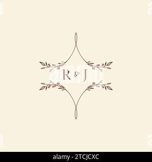 RJ wedding initial logo letters in high quality professional design that will print well across any print media Stock Vector