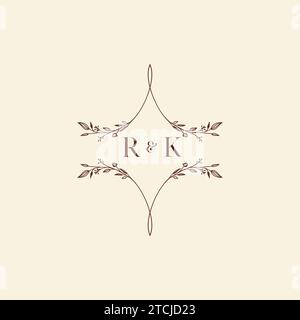 RK wedding initial logo letters in high quality professional design that will print well across any print media Stock Vector