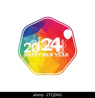 New year logo design template 2024 Stock Vector