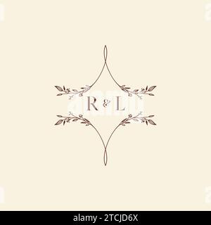 RL wedding initial logo letters in high quality professional design that will print well across any print media Stock Vector
