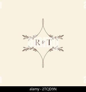 RT wedding initial logo letters in high quality professional design that will print well across any print media Stock Vector