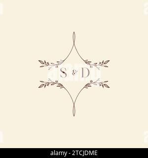 SD wedding initial logo letters in high quality professional design that will print well across any print media Stock Vector