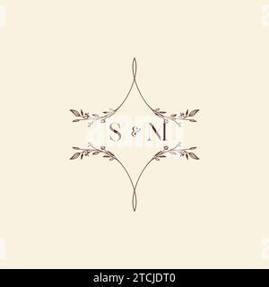 SM wedding initial logo letters in high quality professional design that will print well across any print media Stock Vector