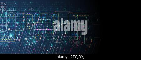 Abstract data gradient color background. Hand drawn digital technology concept. Vector Stock Vector