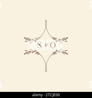 SO wedding initial logo letters in high quality professional design that will print well across any print media Stock Vector