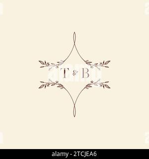 TB wedding initial logo letters in high quality professional design that will print well across any print media Stock Vector