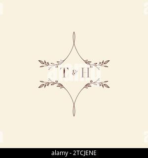TH wedding initial logo letters in high quality professional design that will print well across any print media Stock Vector