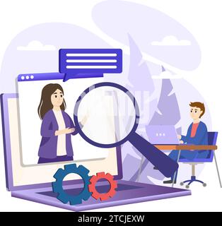 Human analysis illustration. Human resources Concept for web page, banner, presentation, social media, documents, cards, posters. Vector illustration Stock Vector