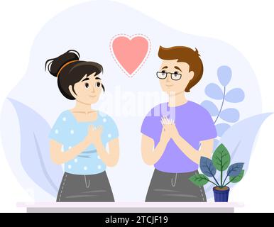 Honesty illustration. Soft skills concept. Business people or employee with honesty skill. Education, training and improvement for career building. Stock Vector