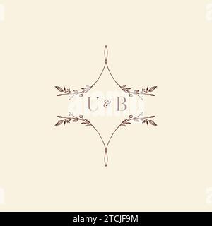 UB wedding initial logo letters in high quality professional design that will print well across any print media Stock Vector