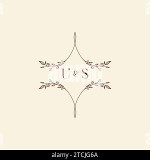 US wedding initial logo letters in high quality professional design that will print well across any print media Stock Vector