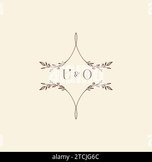 UO wedding initial logo letters in high quality professional design that will print well across any print media Stock Vector