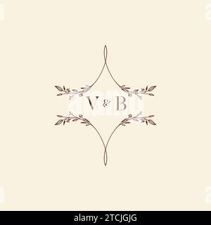 VB wedding initial logo letters in high quality professional design that will print well across any print media Stock Vector