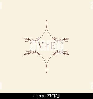 VE wedding initial logo letters in high quality professional design that will print well across any print media Stock Vector