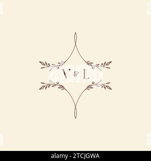 VL wedding initial logo letters in high quality professional design that will print well across any print media Stock Vector