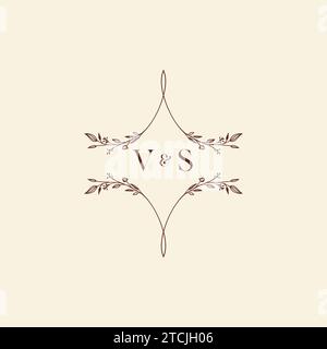 VS wedding initial logo letters in high quality professional design that will print well across any print media Stock Vector