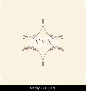 VX wedding initial logo letters in high quality professional design that will print well across any print media Stock Vector
