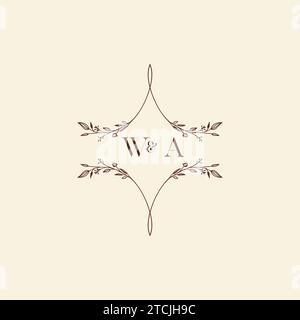 WA wedding initial logo letters in high quality professional design that will print well across any print media Stock Vector