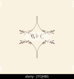 WC wedding initial logo letters in high quality professional design that will print well across any print media Stock Vector