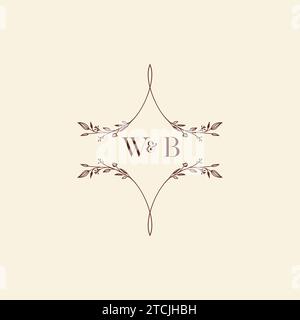 WB wedding initial logo letters in high quality professional design that will print well across any print media Stock Vector