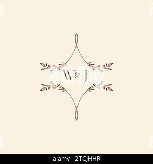 WJ wedding initial logo letters in high quality professional design that will print well across any print media Stock Vector