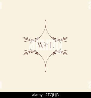 WL wedding initial logo letters in high quality professional design that will print well across any print media Stock Vector