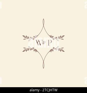 WP wedding initial logo letters in high quality professional design that will print well across any print media Stock Vector