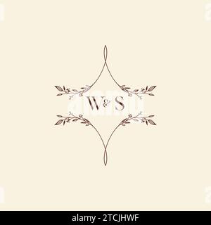 WS wedding initial logo letters in high quality professional design that will print well across any print media Stock Vector