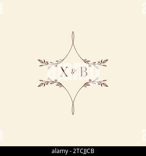 XB wedding initial logo letters in high quality professional design that will print well across any print media Stock Vector