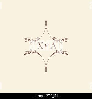 XA wedding initial logo letters in high quality professional design that will print well across any print media Stock Vector