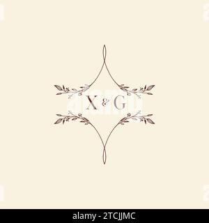 XG wedding initial logo letters in high quality professional design that will print well across any print media Stock Vector