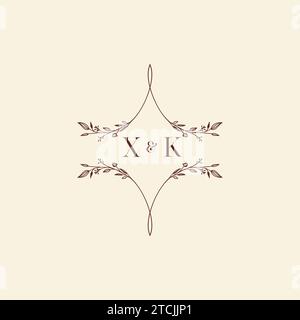 XK wedding initial logo letters in high quality professional design that will print well across any print media Stock Vector