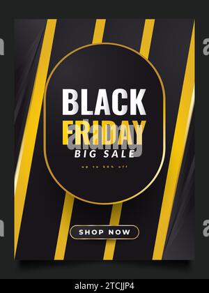 Black Friday Sale Banner or Poster Template. Black Friday Sale Inscription Design Template Stock Vector