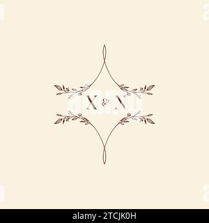 XN wedding initial logo letters in high quality professional design that will print well across any print media Stock Vector
