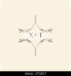 XT wedding initial logo letters in high quality professional design that will print well across any print media Stock Vector