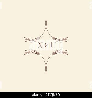 XU wedding initial logo letters in high quality professional design that will print well across any print media Stock Vector