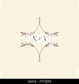 XV wedding initial logo letters in high quality professional design that will print well across any print media Stock Vector