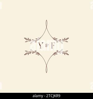 YF wedding initial logo letters in high quality professional design that will print well across any print media Stock Vector