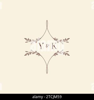 YK wedding initial logo letters in high quality professional design that will print well across any print media Stock Vector