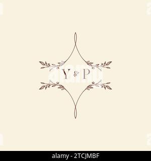 YP wedding initial logo letters in high quality professional design that will print well across any print media Stock Vector
