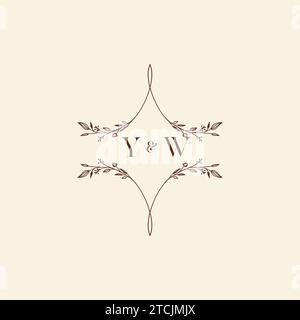 YW wedding initial logo letters in high quality professional design that will print well across any print media Stock Vector