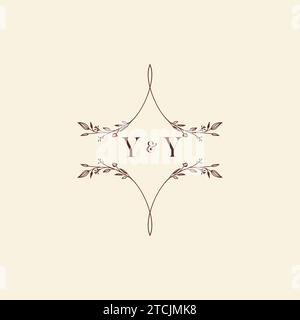 YY wedding initial logo letters in high quality professional design that will print well across any print media Stock Vector