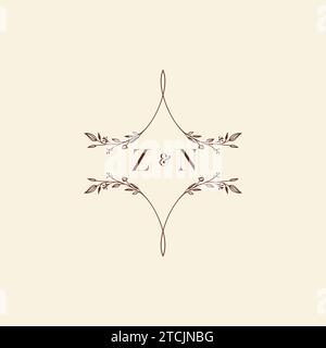 ZN wedding initial logo letters in high quality professional design that will print well across any print media Stock Vector