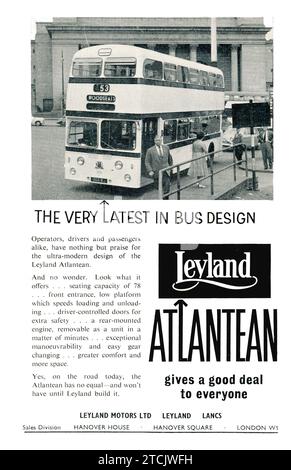 Vintage advert for British Leyland Atlanean bus Stock Photo