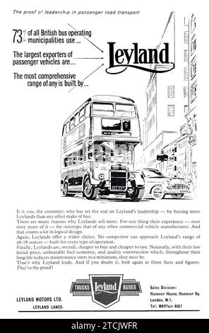 Vintage advert for British Leyland Atlanean bus Stock Photo