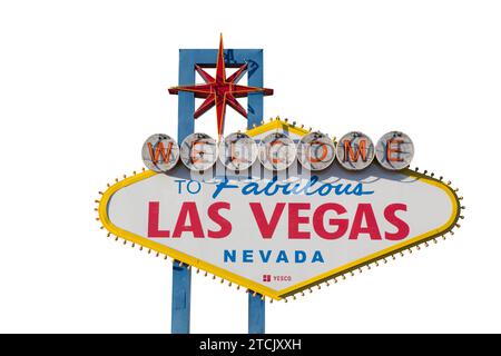 Welcome to Las Vegas Sign isolated on white background Stock Photo