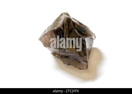 black obsidian stone on white background Stock Photo