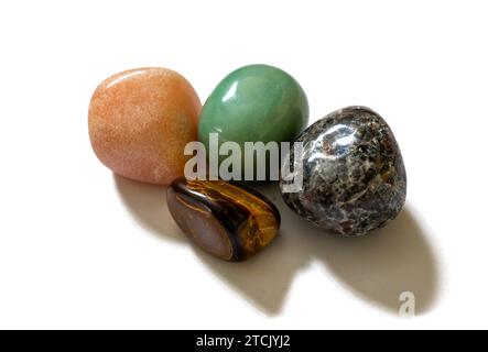 set of mineral stones on white background Stock Photo