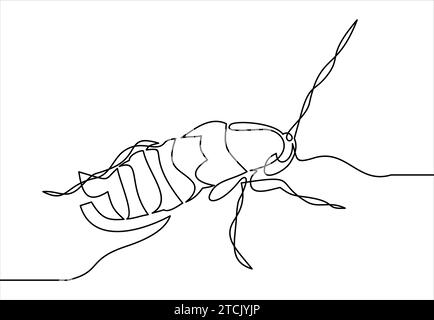 cockroach icon-continuous line drawing.Element In Trendy Style. Stock Vector